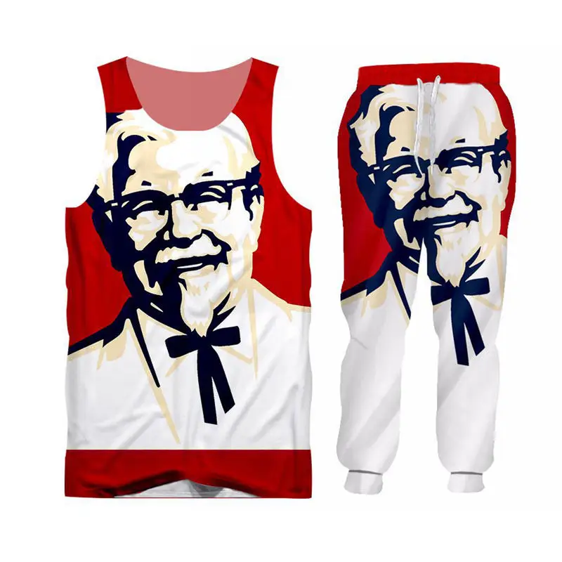 S-6XL MenWomen 2 Pcs Sportsuit Sets Fashion Long Sleeve 3d Kfc Old man Print Hoodies+Pants Set Unisex Zipper Tracksuit Custom (31)
