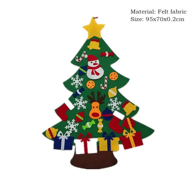 Amosfun Felt Christmas Tree DIY Hanging Christmas Tree with 32PCS Ornaments Wall Decor for Xmas Gifts Decoration - Цвет: 06