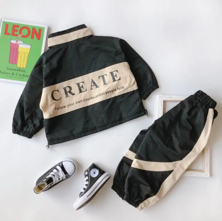 new girls boys 2 pcs thicken set coat+long pants fashion winter cotton kids suit 2-7t HH409