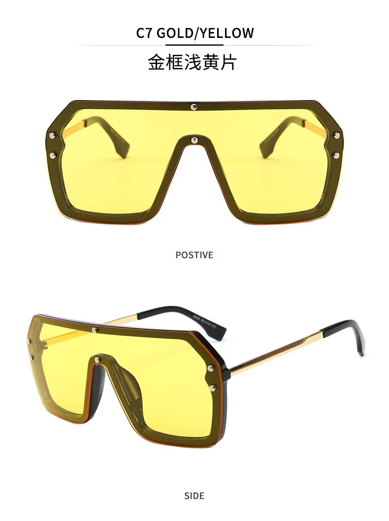 New F Letter Sunglasses Women Vintage Oversized Gradient Sun Glasses Shades Female Luxury Designer UV400 Sunglass