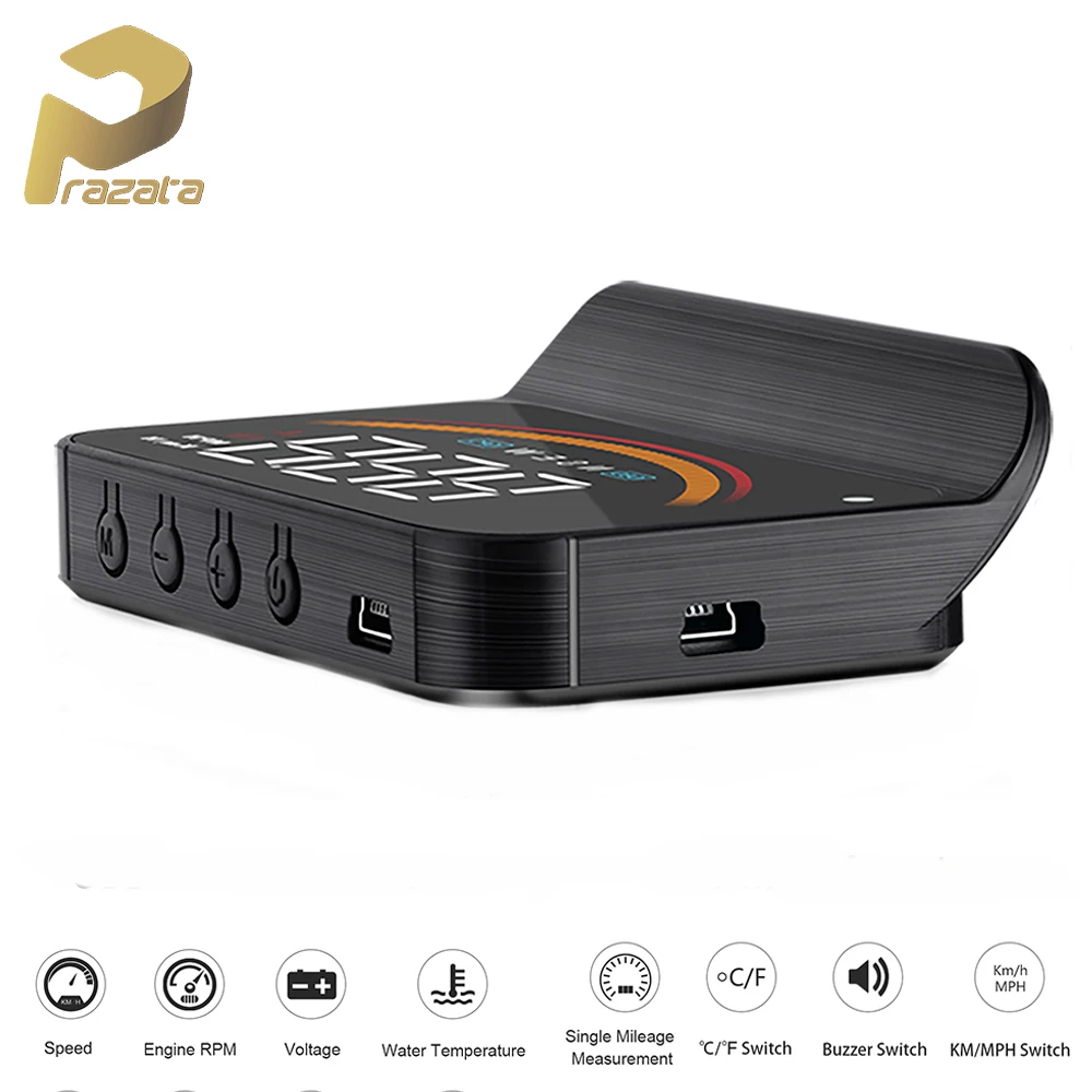 

Prazata Hud Display Car Hud OBD2 Head up Display GPS Speedometer Overspeed Voltage GPS OBD 2 automobile on-board computer Hudup