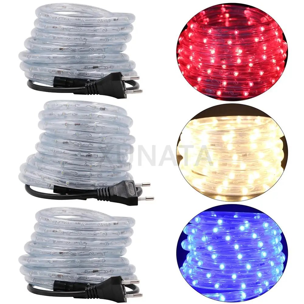 Цветная Гибкая подсветка под шкаф круглая 2 проводная неосветильник вая лента 220