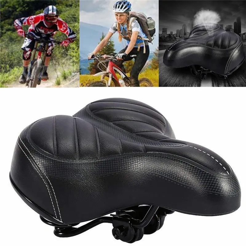 

MTB Road PU Steel Base Thick Soft Foam Wide Big Bum Bike Bicycle Cycling Gel Cruiser Extra Comfort Sporty Soft Pad Saddle Seat 6