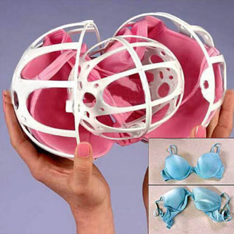 Home Laundry Balls Accessory Plastic Women Bubble Bra Double Ball Saver Washer Bra Laundry Wash Washing Ball Random Color laundry ball