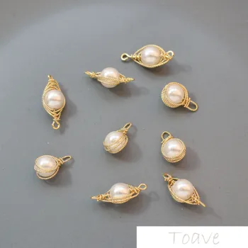 

Sapphire Copper Plated 18K Real Gold Color Imitation Pearl Pendant DIY Ear Stud Ear Stud Earrings Material Accessories