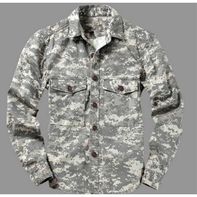 Mountain Camouflage Shirts Military Shirt Long Sleeve Jackets Camouflage Uniform Desert Jungle Men's Tops Mens Clothing