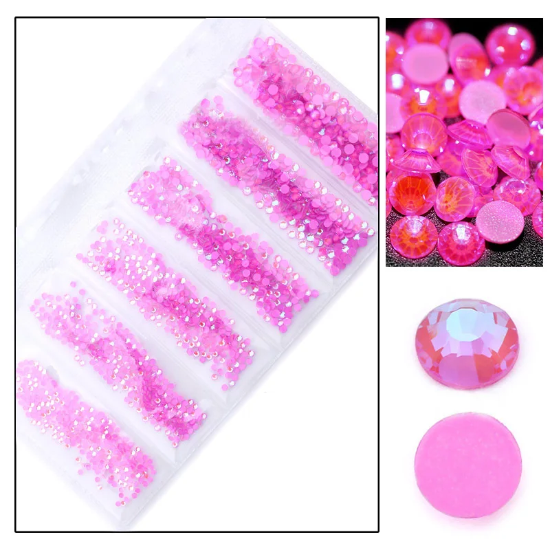 Luminous Rose Upriver Luminous Crystal Six-pieces Mixed Size SS4-SS12 Nail Art Rhinestone Glitter Diamond Jewelly Glow In The Dark - Цвет: Luminous Rose