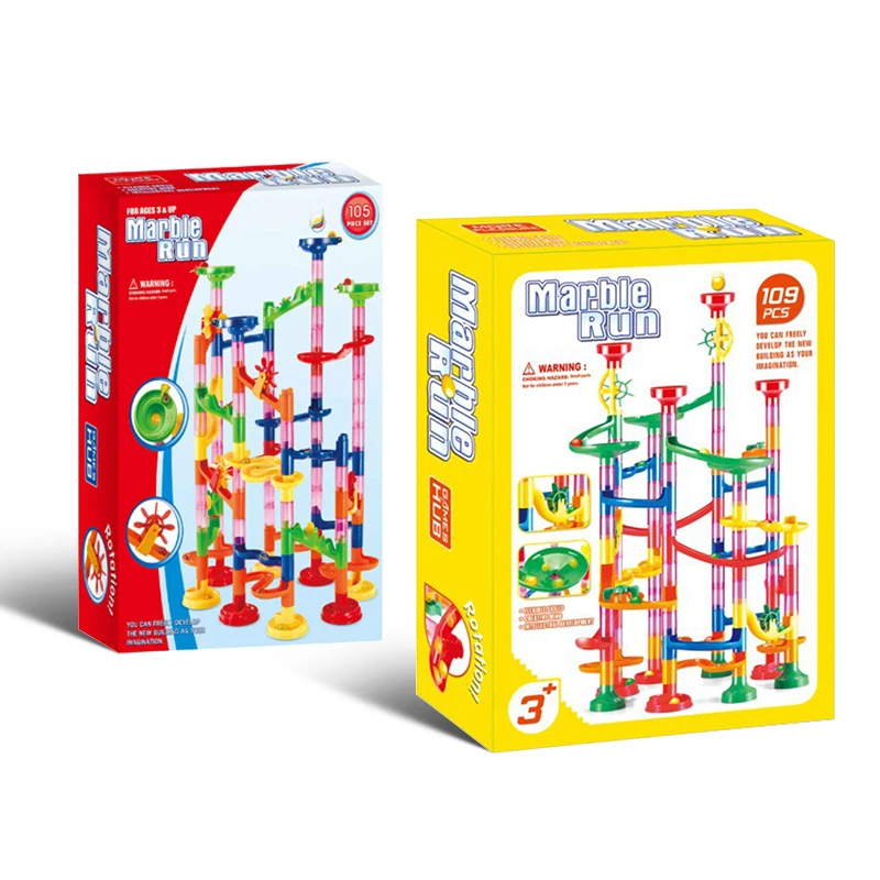 109pcs Huge Marble Race Run Track DIY Construction Building Blocks Maze Ball Roll Toys Educational Toy Kid's Gifts Dropshipping