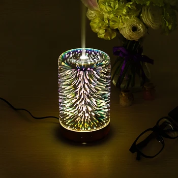 

LED Colorful Fireworks Bulbs Night Light 7Color Change Air Humidifier Aroma Oil Diffuser Lampada For Novelty Holiday