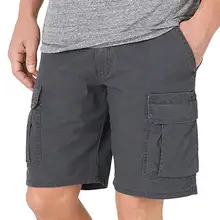 

2021 Summer Men Cargo Shorts Multi Pockets Thin Solid Color All Match Sport Casual Shorts Plus Size Fitness