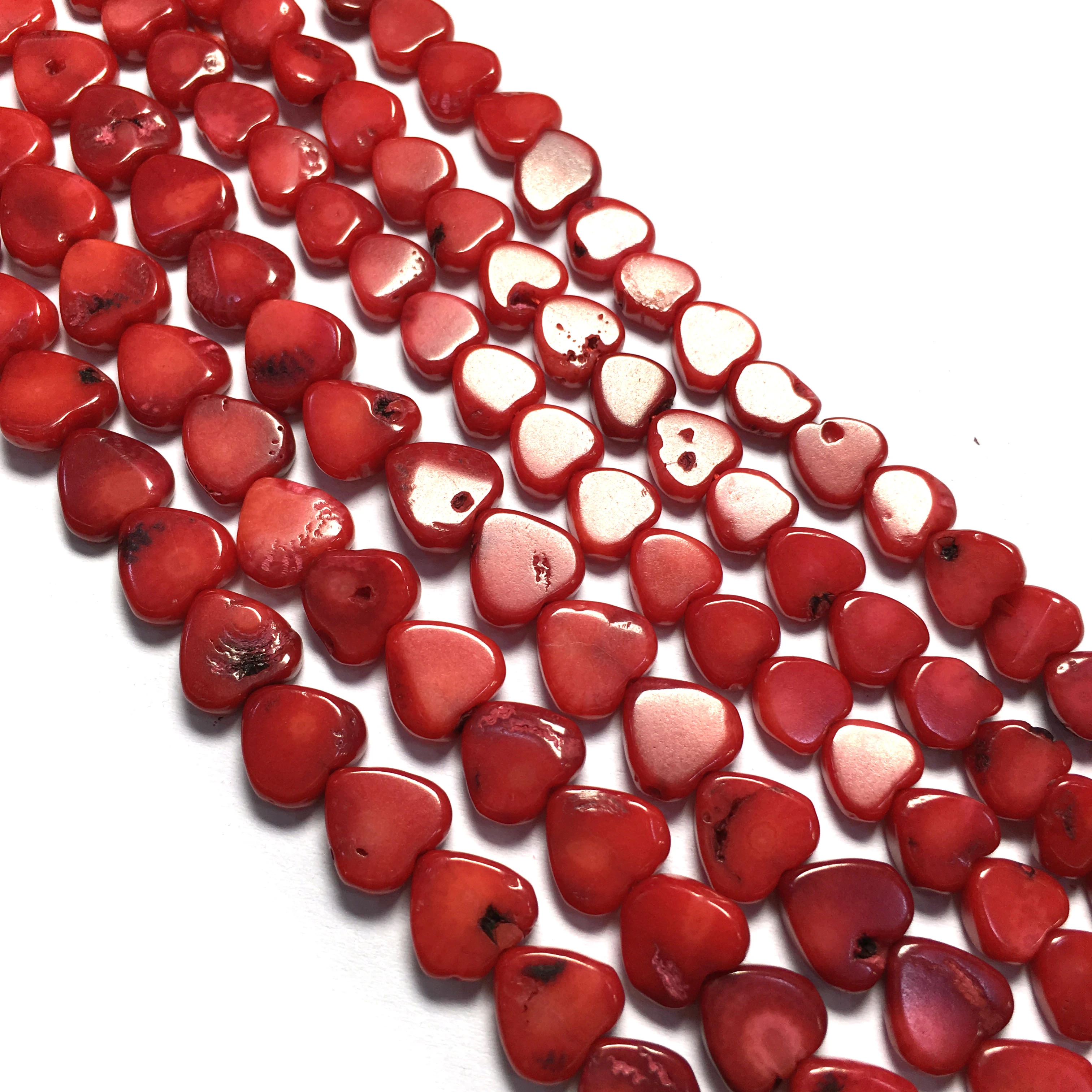 Cuentas espaciadoras sueltas de piedra Natural para de joyas, de Coral rojo, corazones, 38cm, bricolaje, pulsera, collar, venta al por mayor|cuentas| - AliExpress