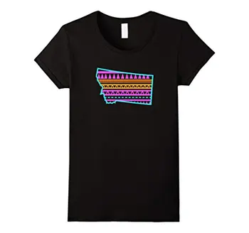 

Montana Home State Aztec Pattern | Retro Vintage 80s & 90s T Shirt Short Sleeve O Neck Cotton Casual Design T-Shirts Novelty