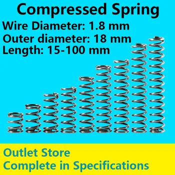 

Compressed Spring Retracing Spring Spot Goods Line Diameter 1.8mm, External diameter 18mm, Length 15mm-50mm Anti fatigue