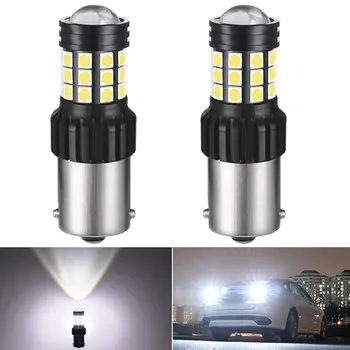 

2pcs P21W 1156 BA15S 5630 5730 LED Bulbs Car Turn Signal Reverse Brake Lights 1800Lm DRL R5W 2V 6000K white red orange 2835 SMD