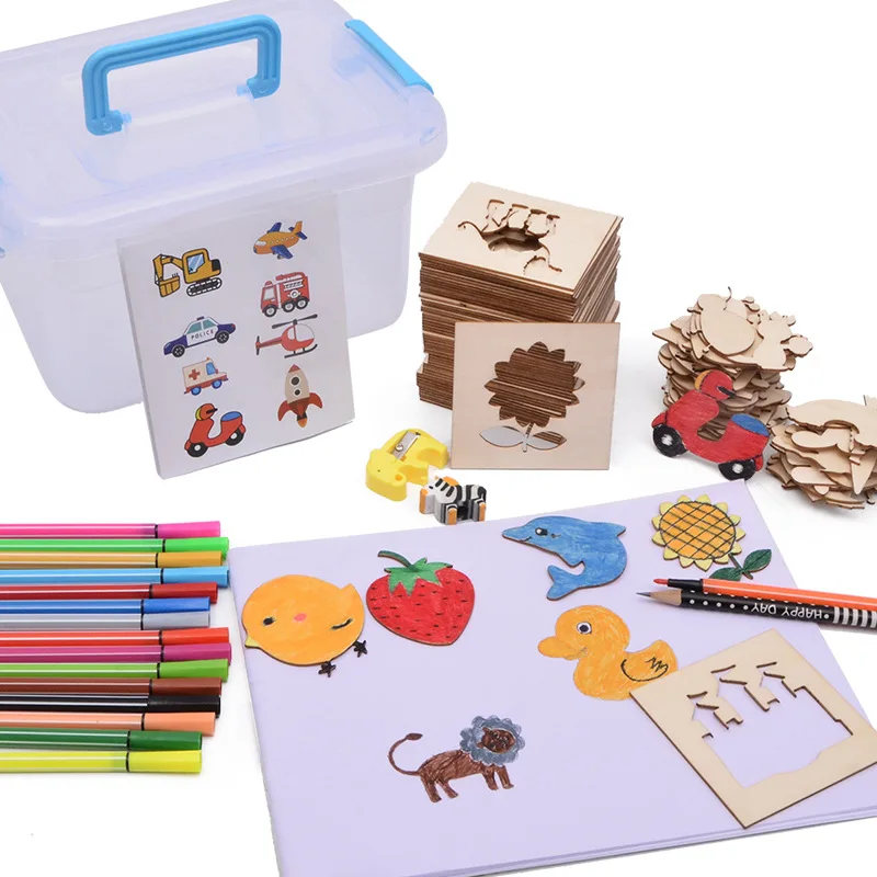 

Children Learn to Draw Tool Baby Graffiti Painting Coloring Drawing Painted Template Set Children'S Educational Toy