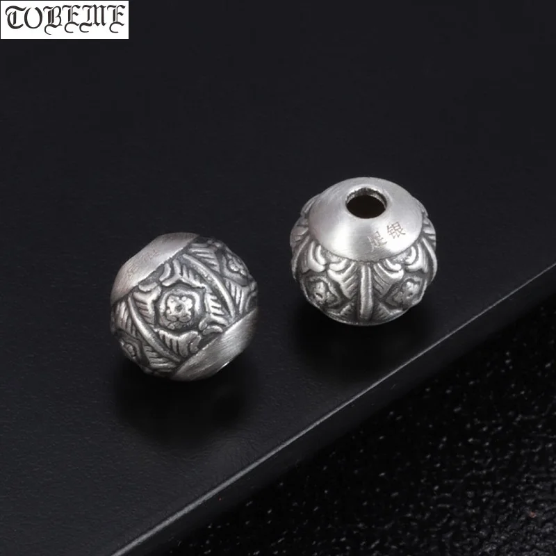 

3D 100% 999 Silver Tibetan Dorje Symbol Bead Pure Silver Good Luck Jewelry Beads DIY Bracelet Jewelry Findings