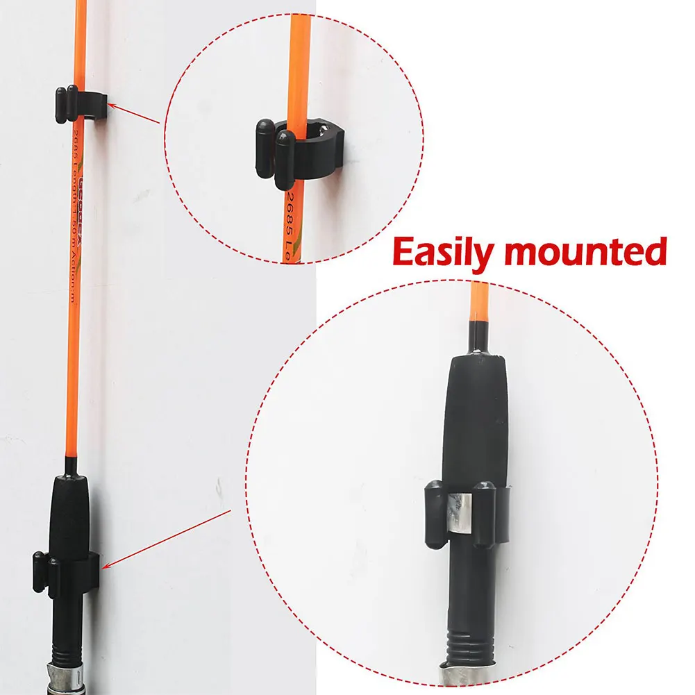 20Pc Fishing Rod Holder Stand Pole Storage Rack Tip Clamps Holder Clips Plastic Club Clip Pool Cues Exhibition Clip Fishing Tool