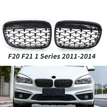 

Gloss Black Diamond Meteor Front Kidney Grill Grille For-BMW F20 F21 1 Series 2011-2014