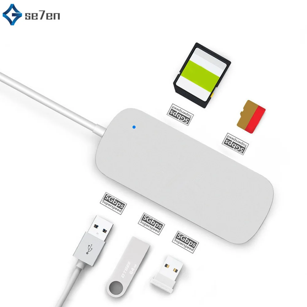 

5 in1 USB C Hub Type-C To 3 USB 3.0 SD Card Reader Adapter For Huawei P20 pro MacBook Pro Laptop Accessories