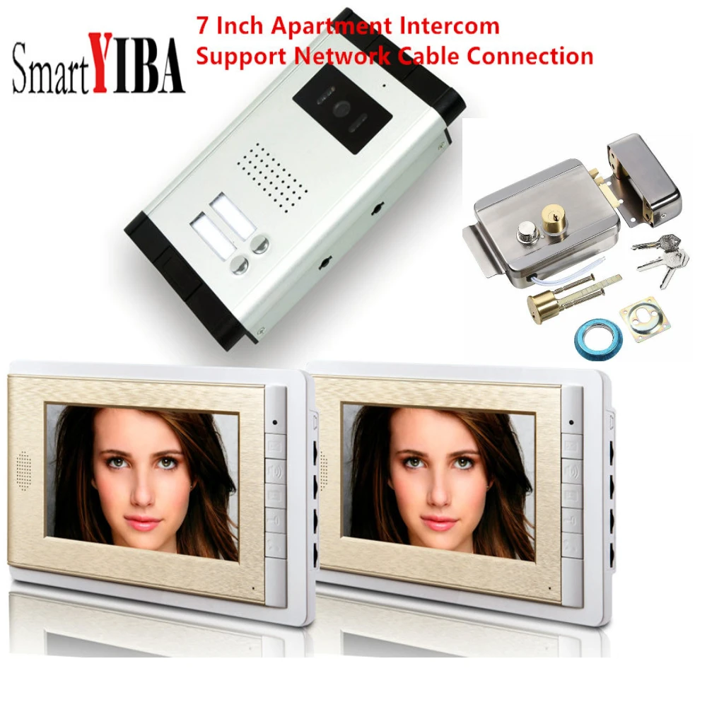 Sistema de intercomunicador de seguridad para el hogar, monitor de videovigilancia con cable TFT de 7 pulgadas y visión nocturna para el timbre de la casa