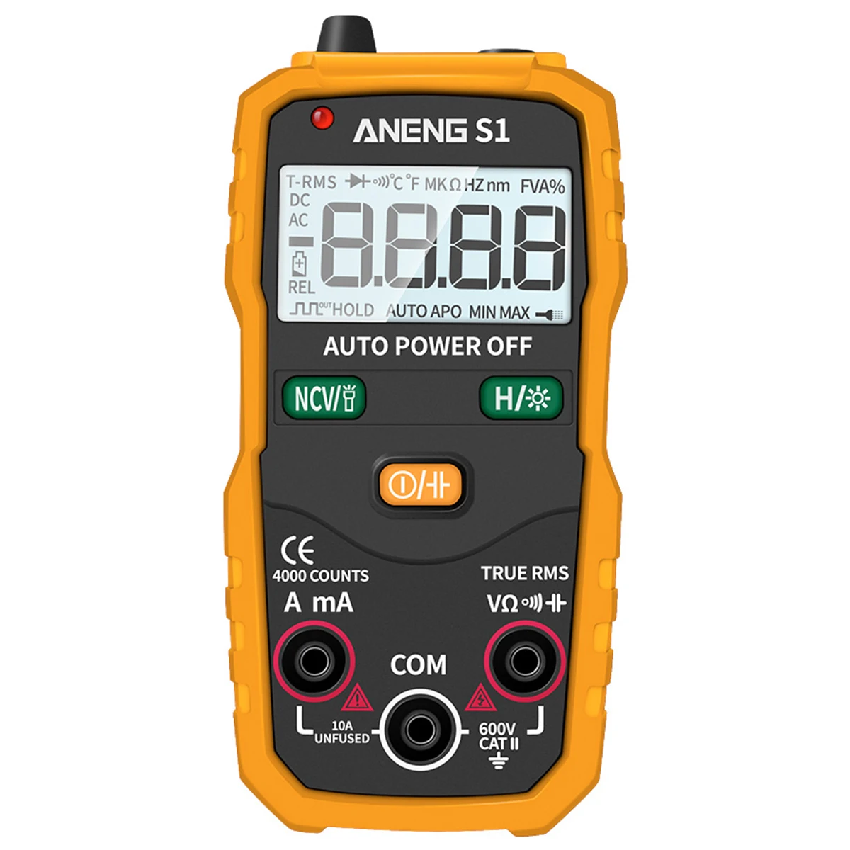 ANENG S1 цифровой мультиметр автоматический Смарт мультиметры Напряжение Амперметр Датчик True RMS Авто Диапазон Профессиональный ЖК желтый/красный - Цвет: Yellow