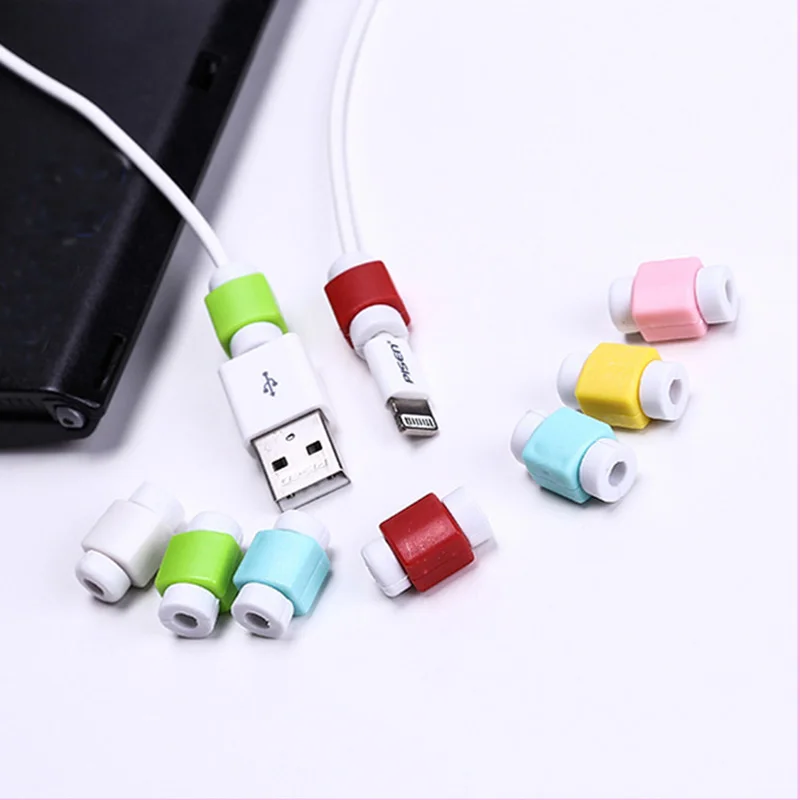 1 шт./лот Симпатичные защитные наушники для кабеля iPhone Sansung HTC USB цветная защита