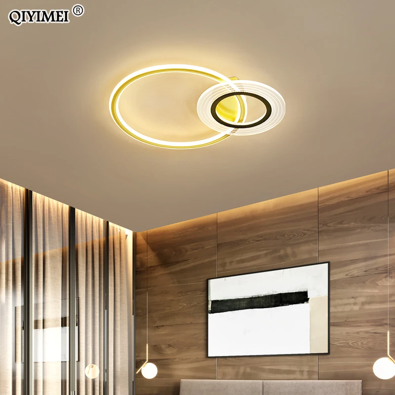 New Modern LED Ceiling Lights For Living Bedroom Dining Room Luminaires White With Black Golden Indoor Lamps Fixture Luminaria