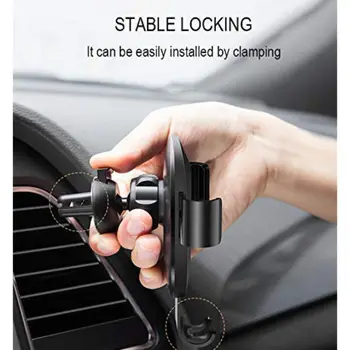 

wireless charger car bracket one hand automatic clamping ventilation mobile phone bracket 10W fast charging, for Samsung
