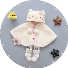 Goocheer Cute Cat Baby Jacket Kid Girls Fur Hooded Coat Hooded Cloak Plush Jacket Thick Winter Autumn Warm Outwear Warm Clothes