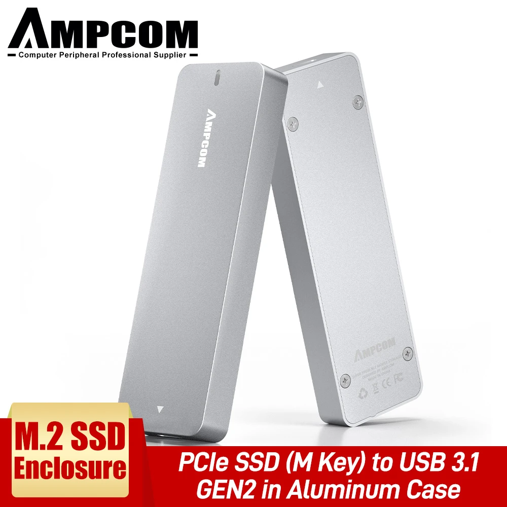 to USB 3.1 GEN 2 External Solid State Drive Case Speeds up to 10Gbps Support UASP for M.2 NVMe SSD 2280 2260 2242 M Key AMPCOM M.2 NVME SSD Enclosure Adapter,PCIe SSD to USB 3.1 GEN 2 External Solid State Drive Case Speeds up to 10Gbps Support UASP for M.2 NVMe SSD 2280 2260 2242 M Key AMPCOM M.2 NVME SSD Enclosure Adapter,PCIe SSD