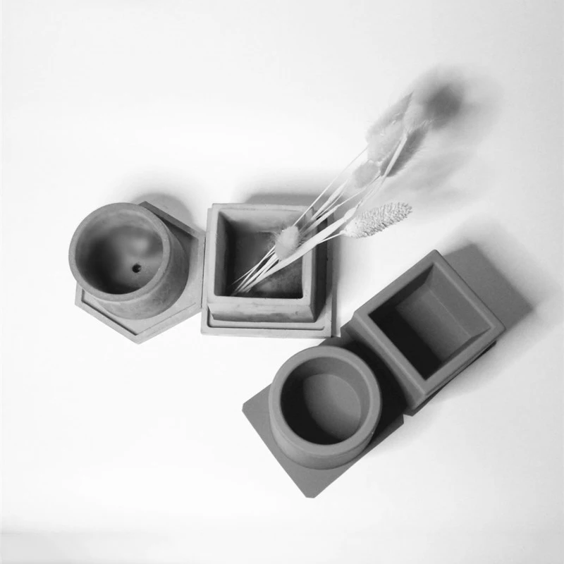 Cena Kreatywny kwadrat okrągła doniczka formy betonowe DIY tynk silikonowe formy do soczyste rośliny cementu gliny rzemiosło formy