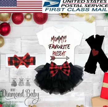 

Cute Newborn Baby Girls Long Sleeves Top Romper Sequin Bow Tulle Tutu Skirt+Headband Outfits Set Clothes