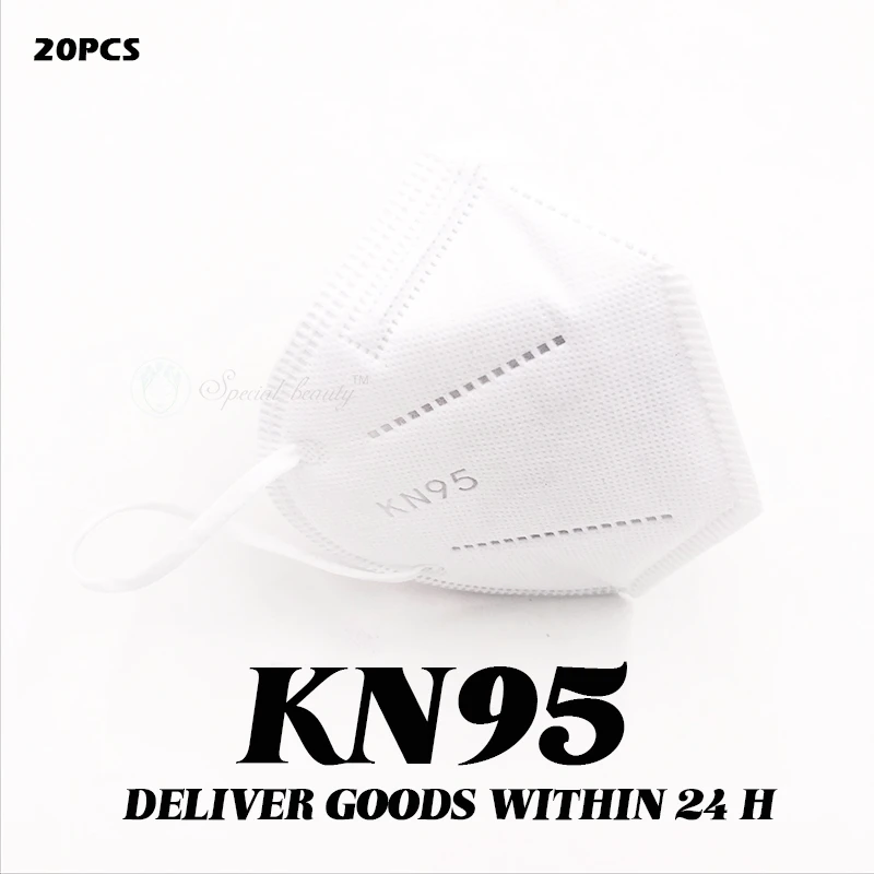 

Free shipping within 24H 20pcs KN95 CE Certification Anti-Pollution Anti-Dust mask Anti-fog N95 FFP3 Mouth Mask 95% Filtration