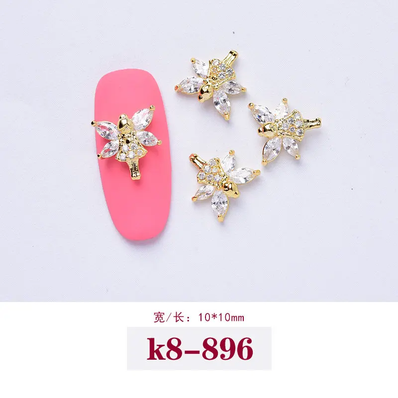 5 шт 3D Звезды Луна бабочка кулон циркон дизайн ногтей ювелирные изделия японские Ногти украшения Циркон Кристалл Маникюр алмазные подвески - Цвет: K8-896