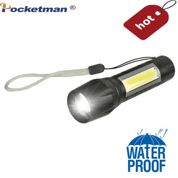 

LED Tactical Flashlight, Handheld Light Tactical Pocket COB Torch with Zoomable, 4 Modes, Water Resistant for Camping AA Battery