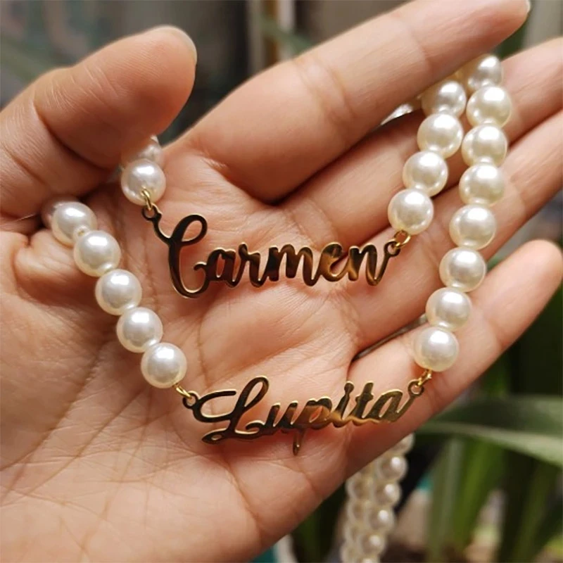 Customized Name Pearl Necklace For 