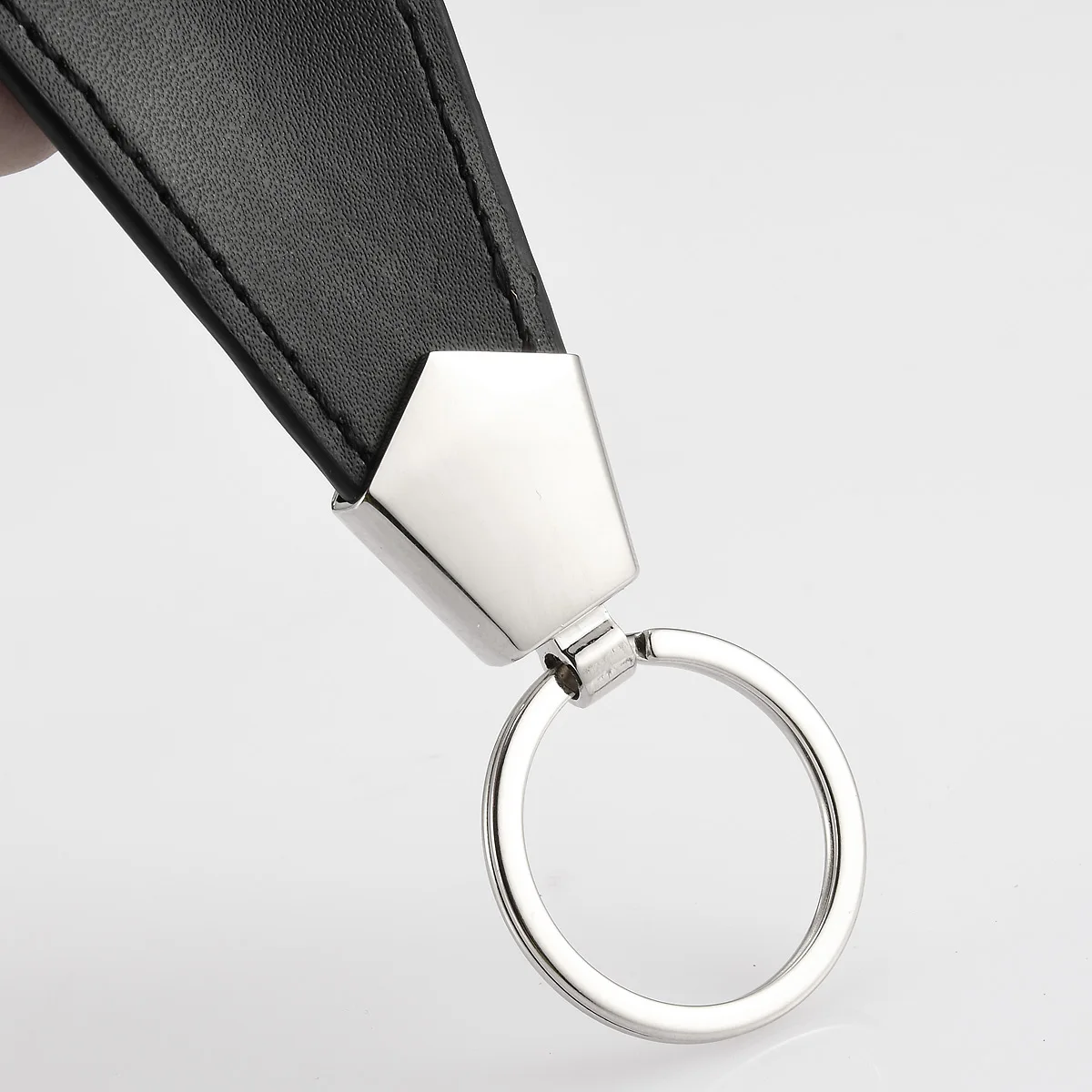 Portable Stainless Steel Shoe Horn Foldable PU Leather Handle With Keychain For Home