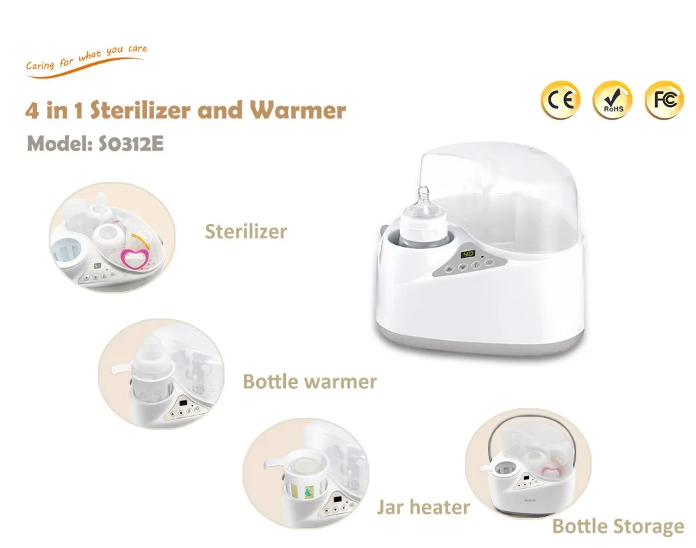 Подогреватель для молока и стерилизатор 4 в 1 Многофункциональный подогреватель и стерилизатор с светодиодный Дисплей для домашнего использования
