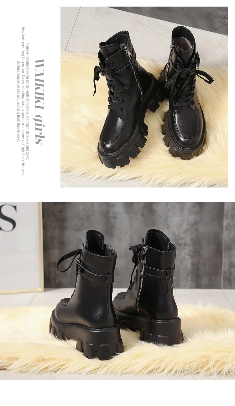 Обувь в стиле рок на шнуровке; женские ботинки; Новинка года; роскошные дизайнерские ботинки с круглым носком; женские ботинки на низком каблуке; зимняя обувь в стиле Лолиты