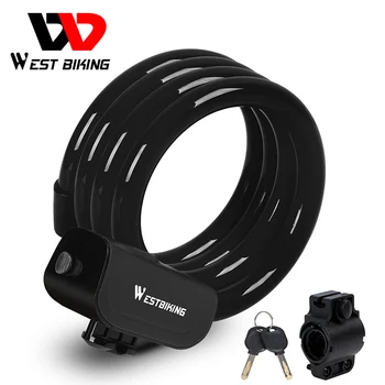 

WEST BIKING Bike Cable Lock Super Anti-theft Locks for Bicycle Electric Bike Motorcycle Gates Copper Core Durable Steel MTB Lock