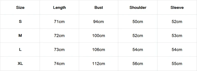SIZE CHART