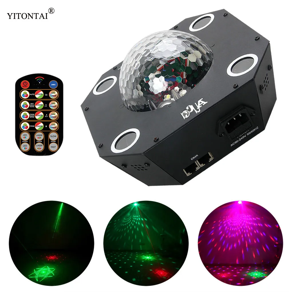 LED Disco Laser Light RGB Projector Party Lamp 120 Patterns DJ Magic Ball Holiday Christmas Stage Lighting Effect | Лампы и освещение