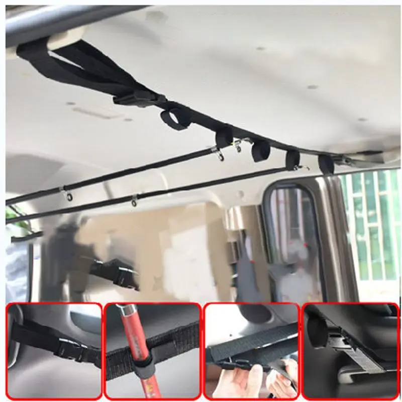 

2pcs Fishing Rod Rack Belt Fishing Rod Holder Strap Reel Combos for Car SUV/MVP D5BA