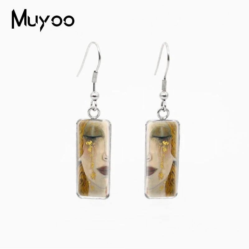 Новые искусственные прямоугольные серьги поцелуй картина ювелирные изделия