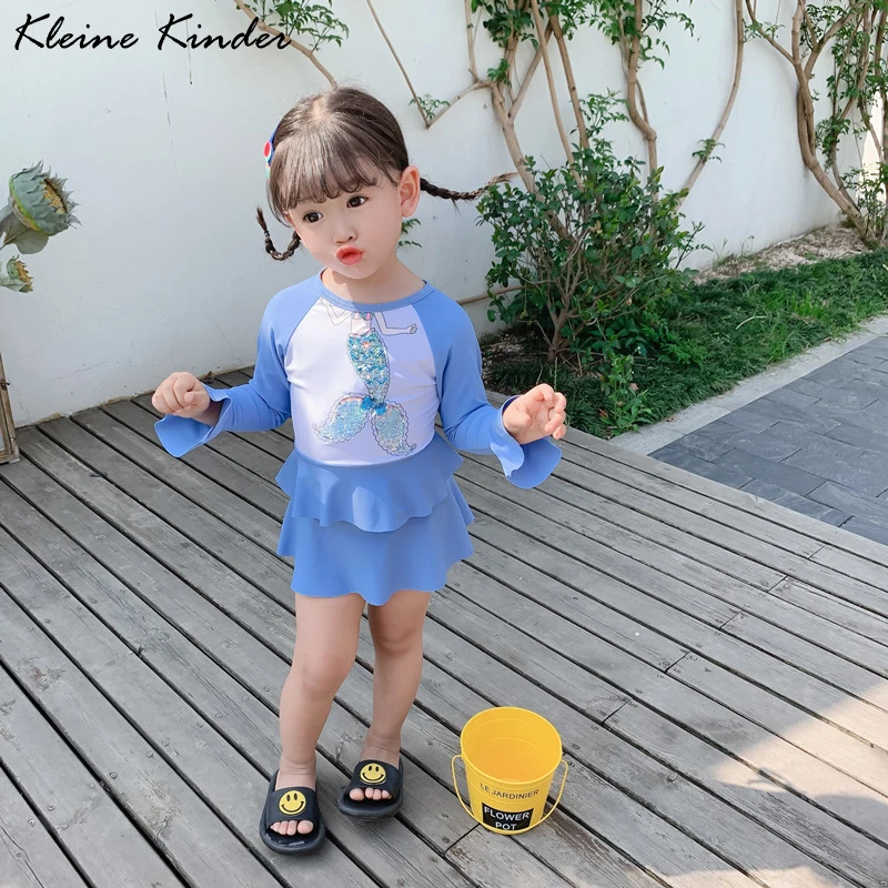 

Swimwear Kids Toddler Swimsuit 2020 New Two Piece Children's Bikini Girl Long Sleeve Bathing Suit Child Swimming Wear for Girls