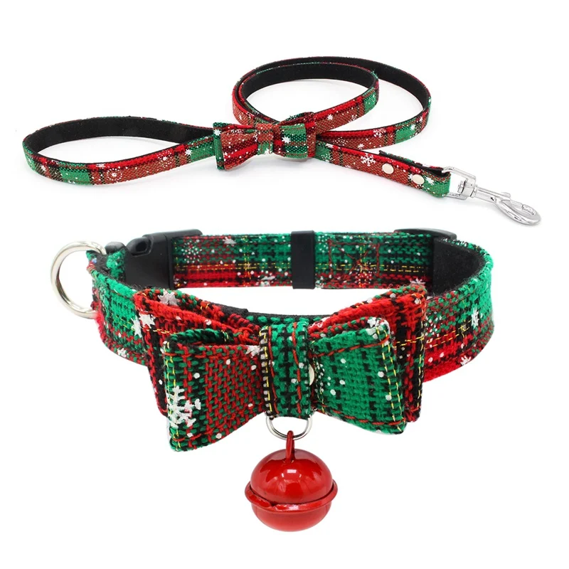 Регулируемый галстук-бабочка, собачий поводок, ожерелье с галстуком, ошейник для собаки в качестве рождественского подарка, ожерелье для щенка с бантом для средних и больших собак