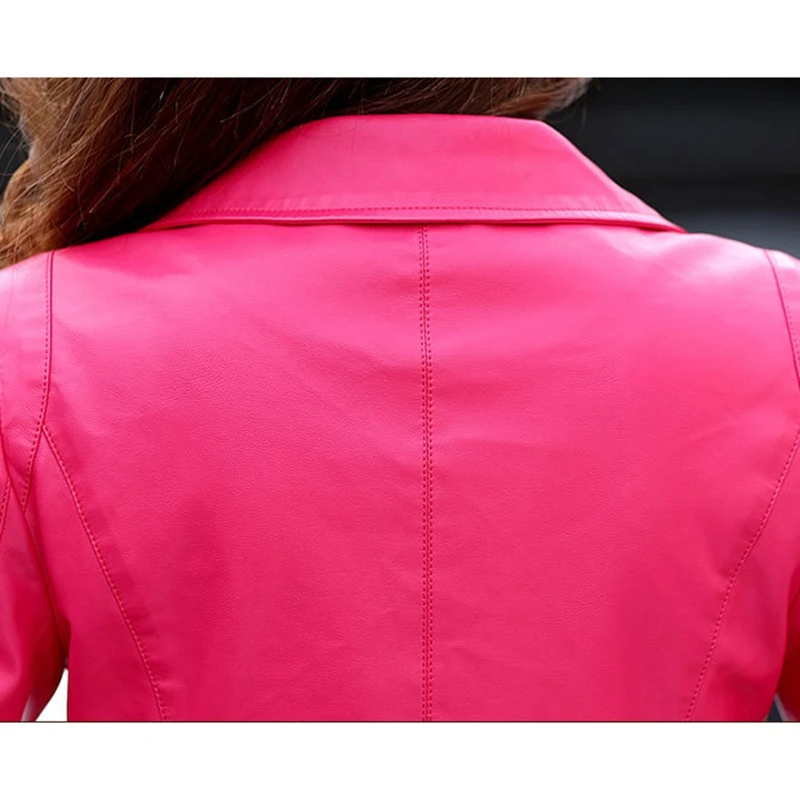 SWYIVY  Jacket Coat Woman Slim Short Design 2019 Autumn Winter Female Col Motorcycel Jacket Outwear Coat XXXXXL