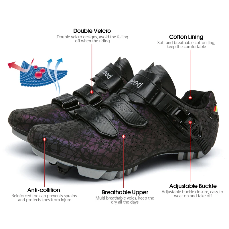 NEW Men MTB Cycling Shoes Flat Cleats Road Bike Boots Speed Bicycle Sneaker Racing Women SPD Mountain Biking Self-Locking Shoes