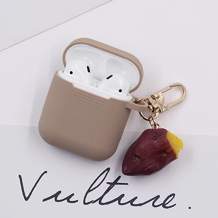 A11 For Airpods Case Rabbit beer fruit Bluetooth Wireless Protective Cover For AirPods Silicone Charging Box Case beautiful Keychain - Цвет: A11