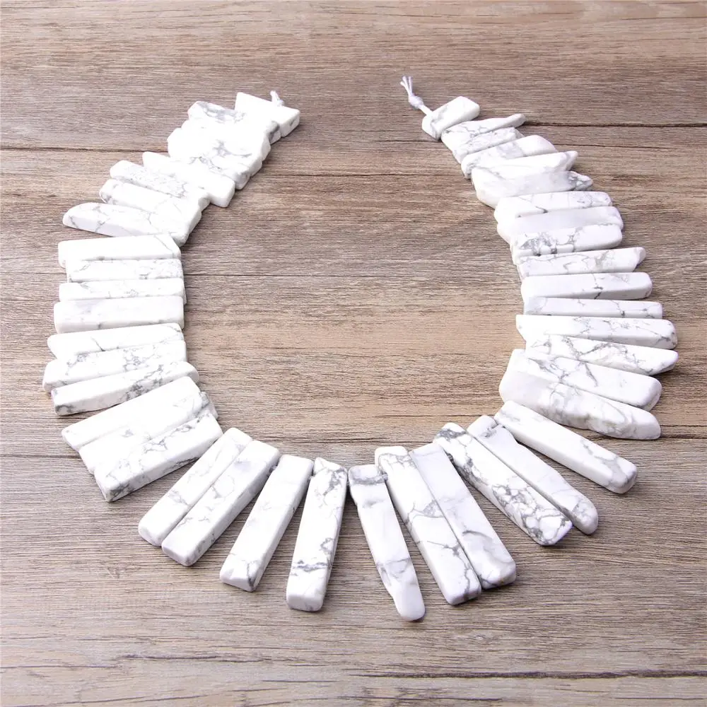 Белые бирюзовые бусины Howlite подвеска-карандаш с необработанным чипом бусы